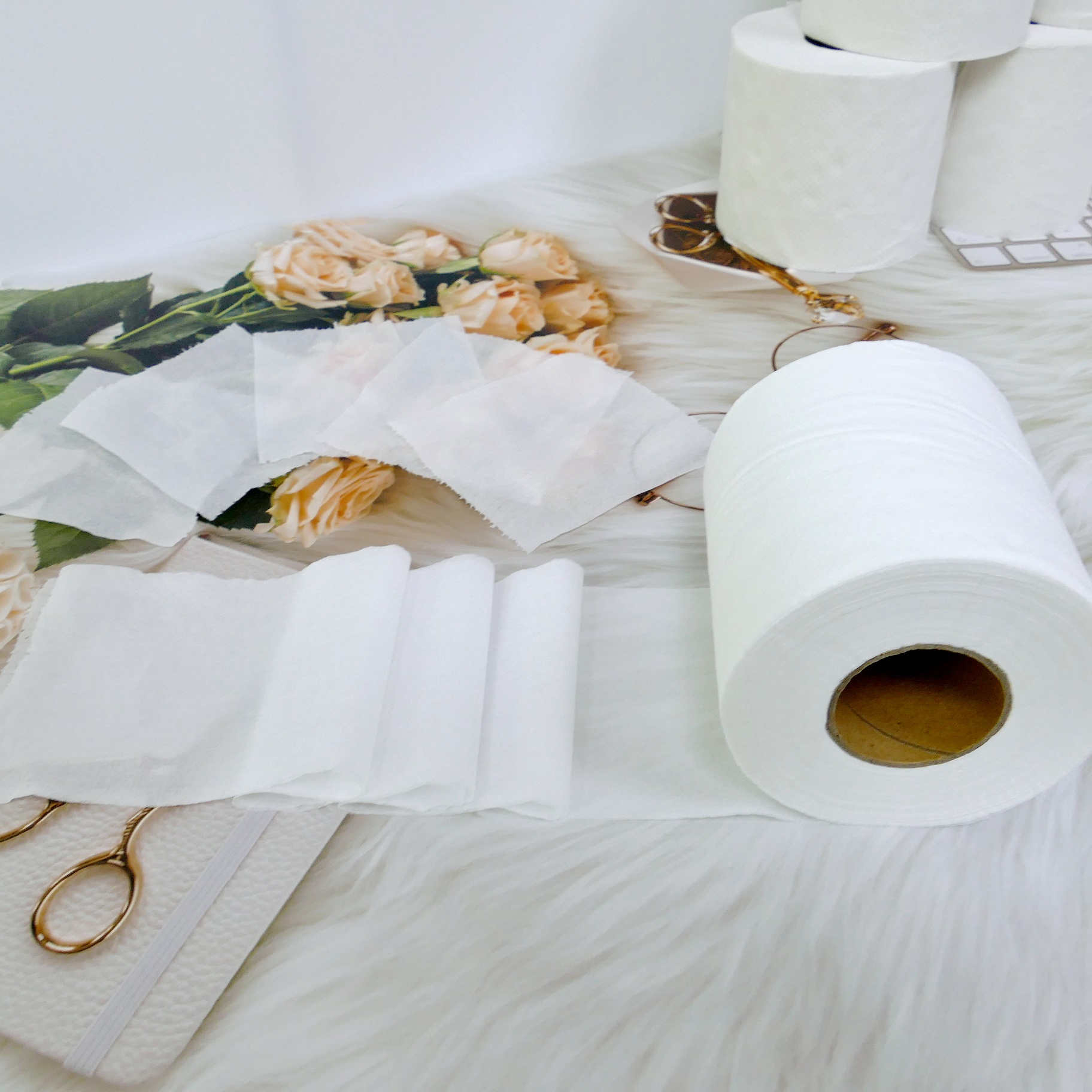 Recycle-145g 3ply Toilet Paper Roll No Fluorescents Paper Tissue with Full.. Embossing 24 Pcs/carton 