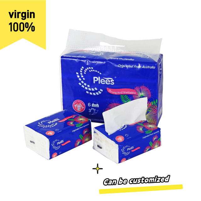 Plees Brand Virgin Pulp Facial Tissue Household Dinner Napkins Hand And Mouth Cleaning Paper 