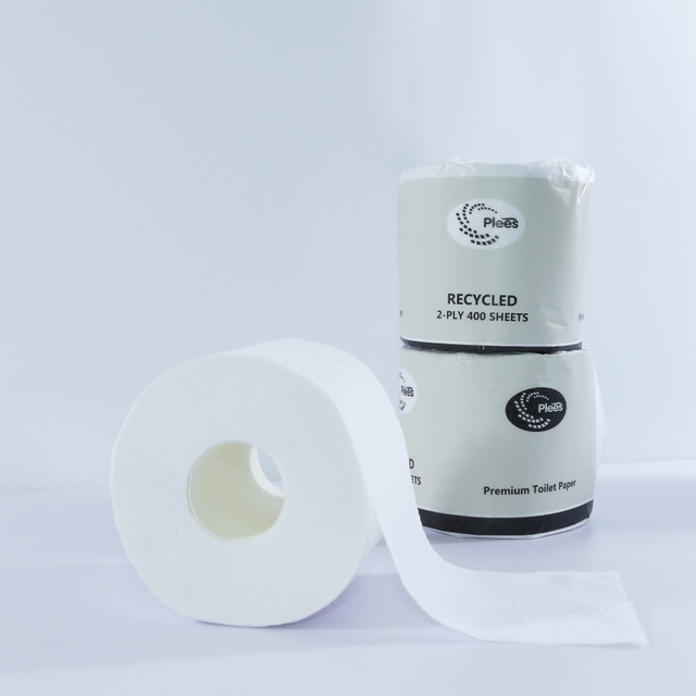 Hot sale in Australia Plees brand paper packaging paper roll recycled 2 Ply tissue hotel customized toilet paper 